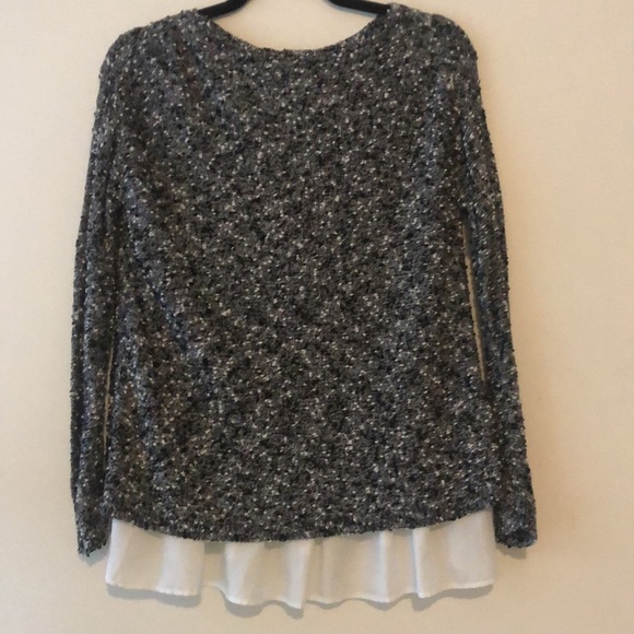 New Club Monaco layered textured nubby knit layered blouse pullover sweater top - Picture 5 of 10
